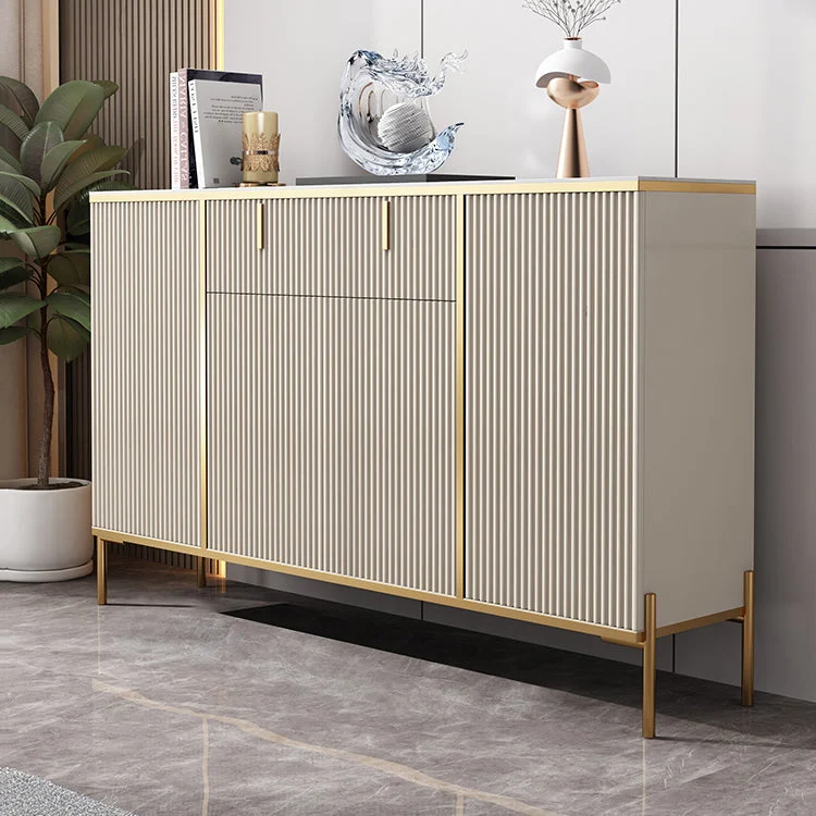 Aparador buffet estilo Glam, servidor superior de piedra sinterizada con puerta y cajón para comedor Azul Clearhalo