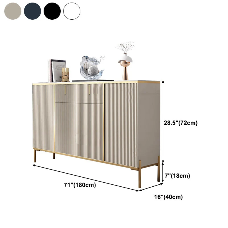 Aparador buffet estilo Glam, servidor superior de piedra sinterizada con puerta y cajón para comedor Azul Clearhalo