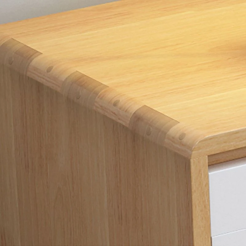 Aparador buffet de estilo moderno Aparador de madera maciza de 35,4"H con gabinete y cajones Natural Clearhalo