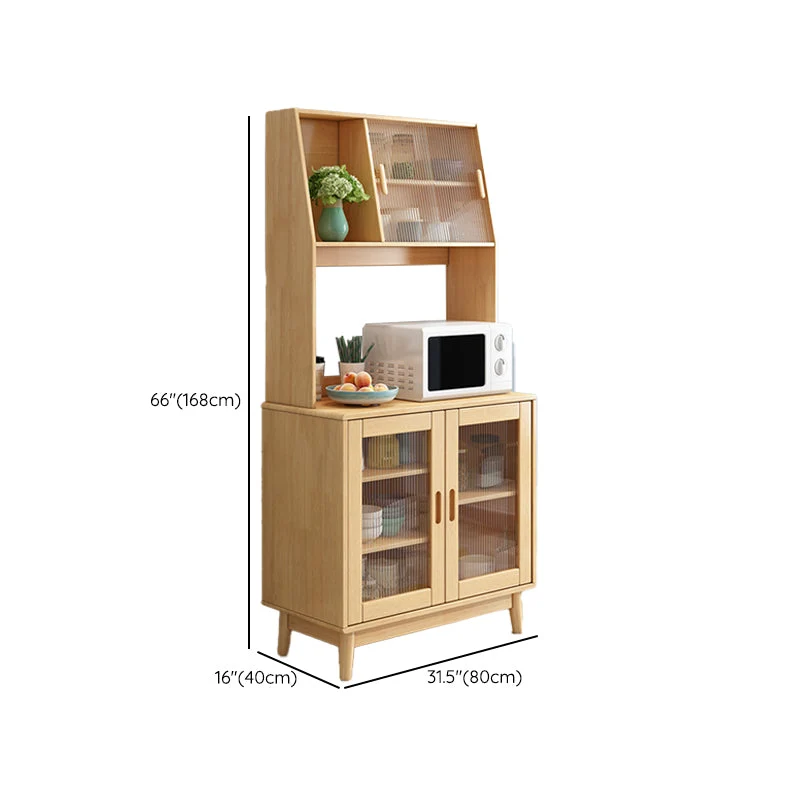 Aparador buffet de estilo moderno Aparador de madera maciza con gabinetes Nuez Clearhalo