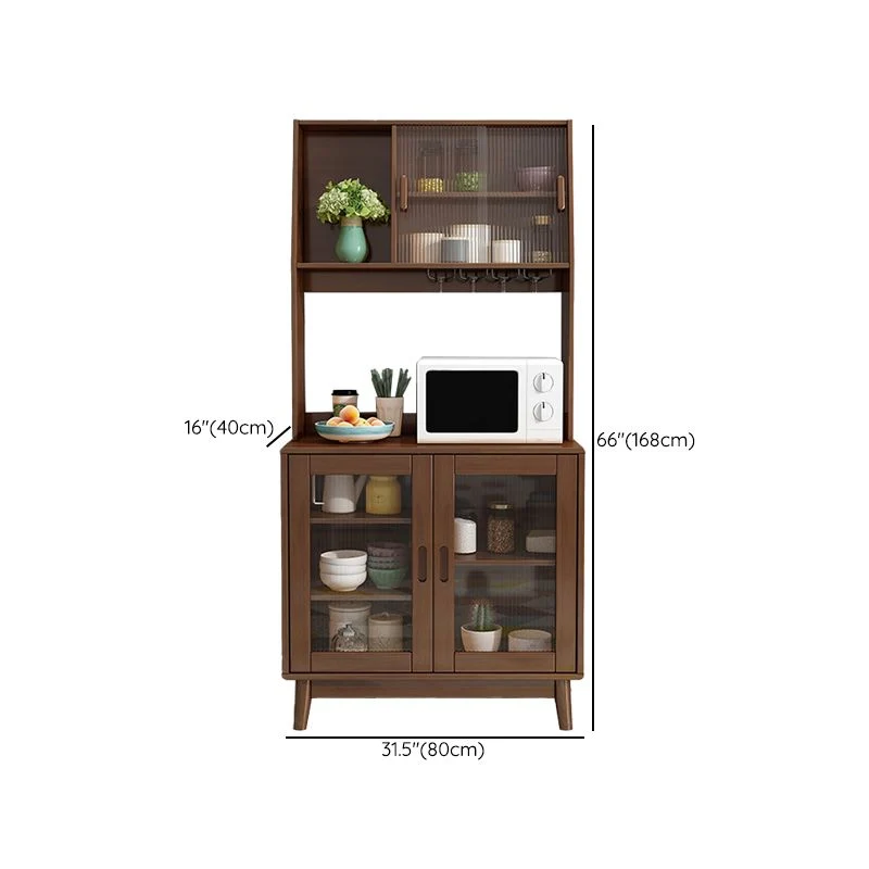 Aparador buffet de estilo moderno Aparador de madera maciza con gabinetes Nuez Clearhalo