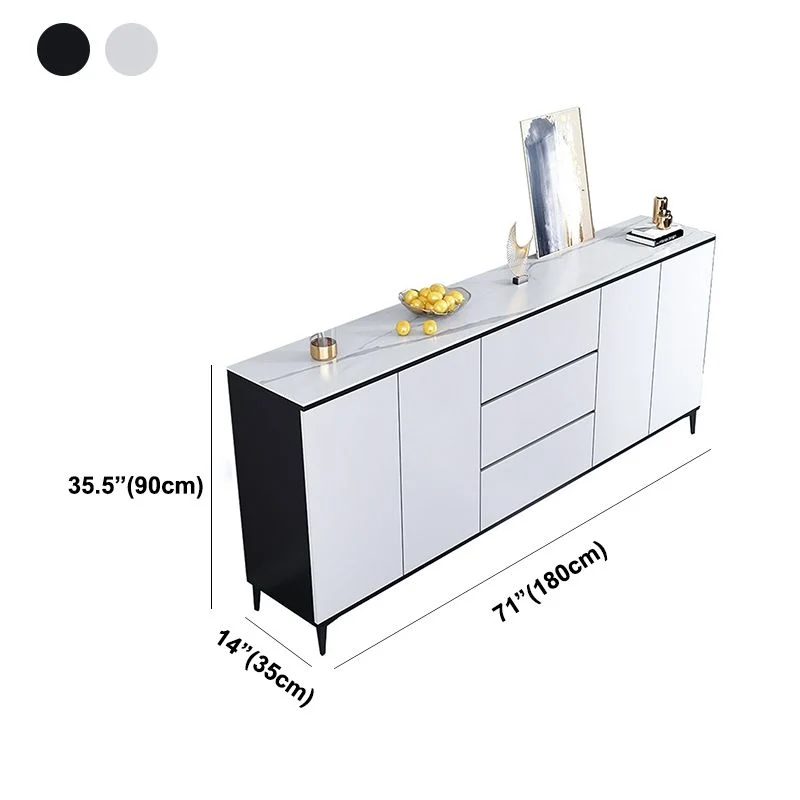 Aparador Buffet de estilo moderno, puerta y cajón, aparador para cocina Negro Clearhalo