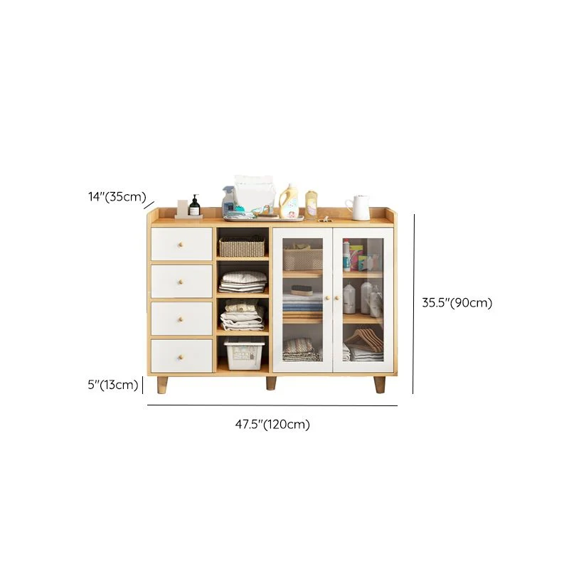 Aparador buffet de estilo moderno Soporte buffet de madera con gabinetes Clearhalo