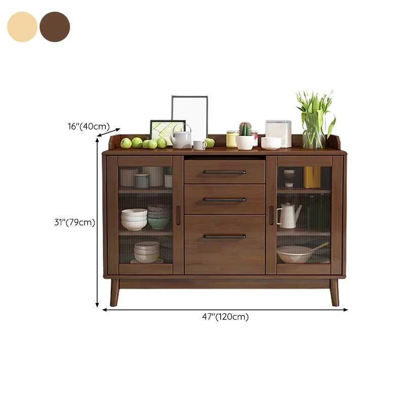 Aparador buffet estilo moderno Tablero auxiliar de madera con gabinetes Nuez Clearhalo