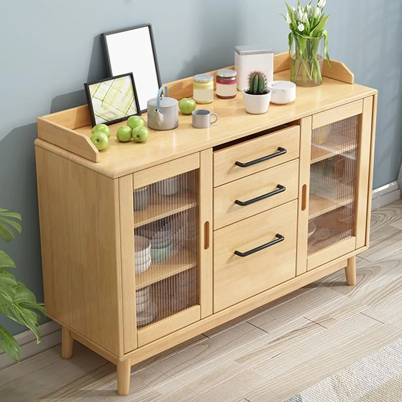 Aparador buffet estilo moderno Tablero auxiliar de madera con gabinetes Nuez Clearhalo