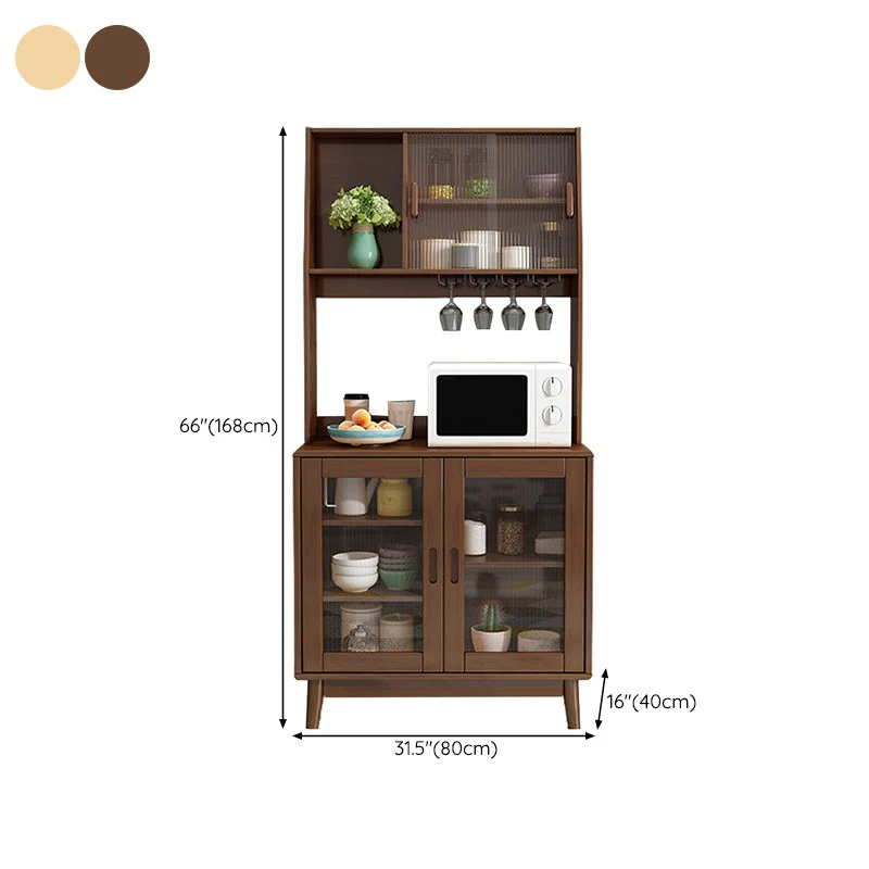 Aparador buffet estilo moderno Tablero auxiliar de madera con gabinetes Nuez Clearhalo