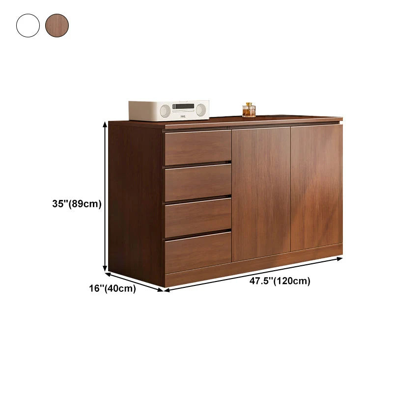 Aparador buffet de madera de ingenierí, aparador moderno con cajones Nuez Clearhalo