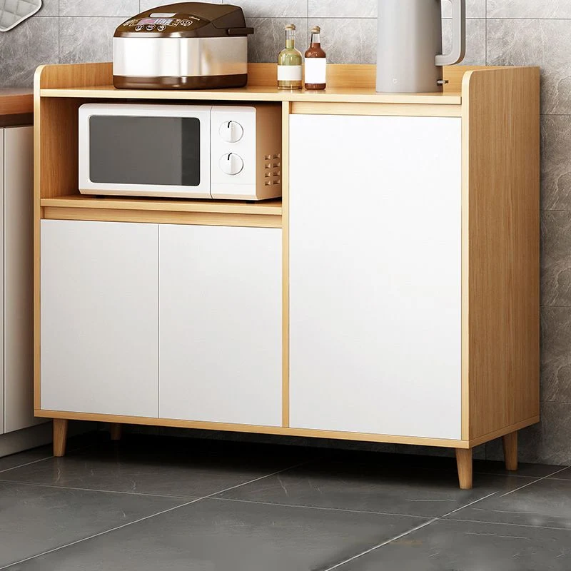 Aparador buffet de madera Servidor moderno y contemporáneo con gabinetes Gris Clearhalo