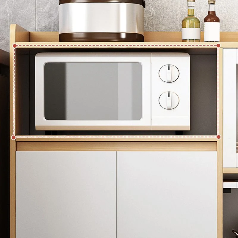 Aparador buffet de madera Servidor moderno y contemporáneo con gabinetes Gris Clearhalo