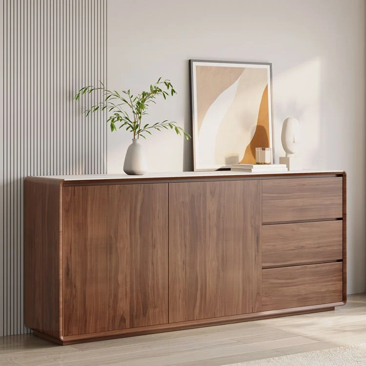 Aparador buffet marrón con cajones Servidor de comedor contemporáneo Clearhalo