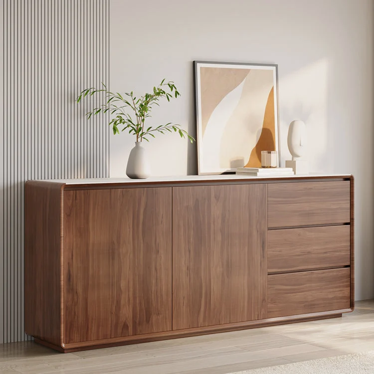 Aparador buffet marrón con cajones Servidor de comedor contemporáneo Clearhalo