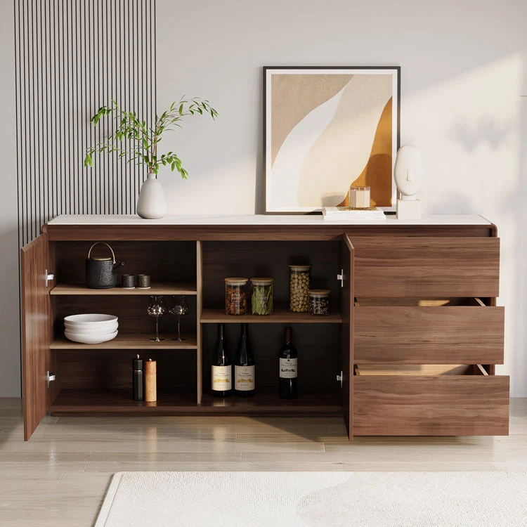 Aparador buffet marrón con cajones Servidor de comedor contemporáneo Clearhalo