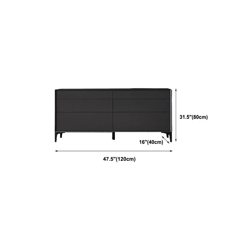 Aparador buffet negro Servidor superior de piedra sinterizada con puerta y cajón Clearhalo