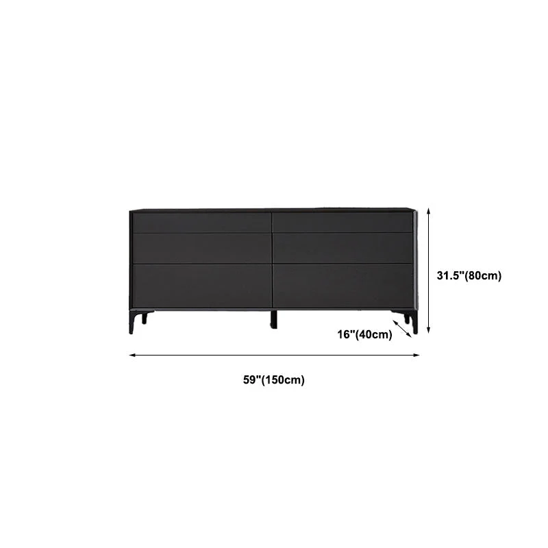 Aparador buffet negro Servidor superior de piedra sinterizada con puerta y cajón Clearhalo