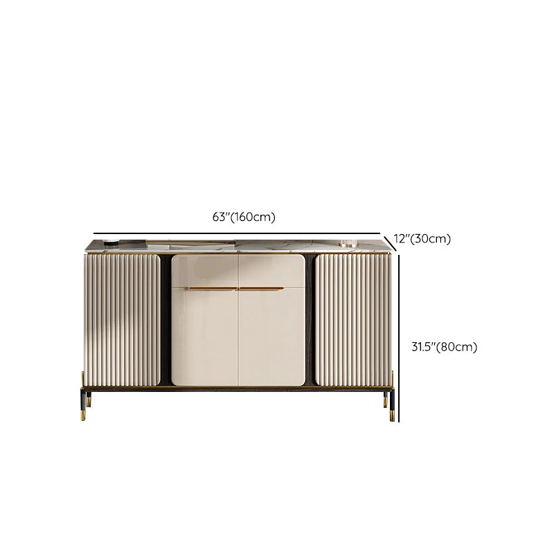 Aparador buffet de piedra Glam Estantes ajustables Credenza buffet con cajones y gabinetes Clearhalo