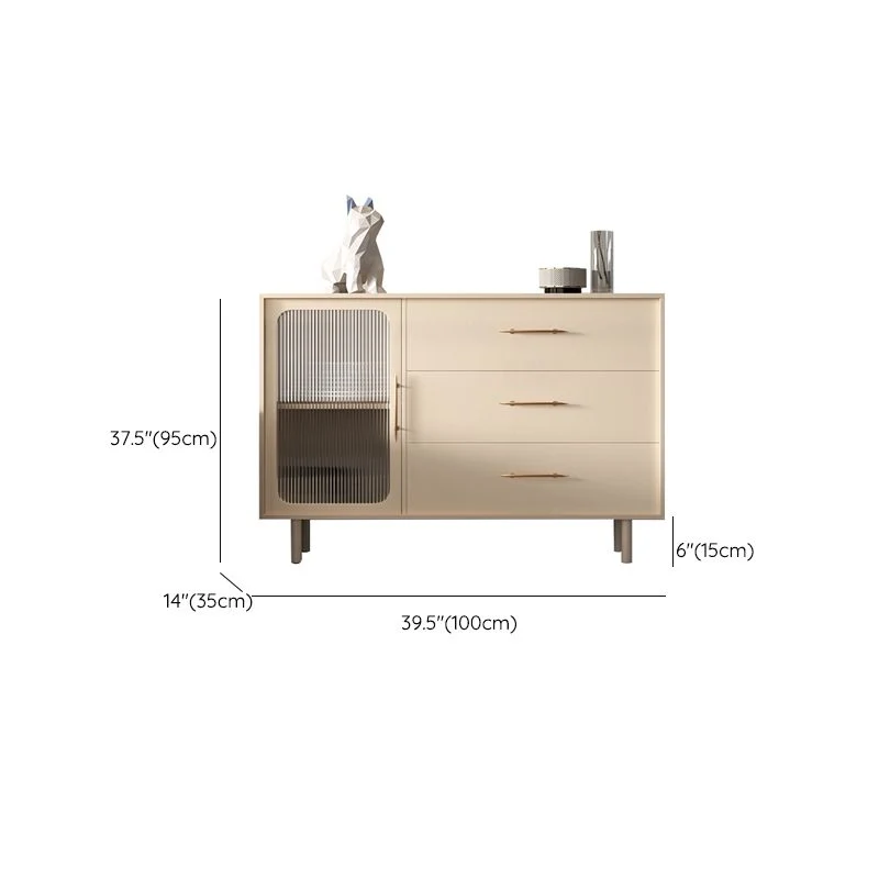 Aparador de 3 cajones Buffet de piedra y servidor de comedor de madera contrachapada Clearhalo