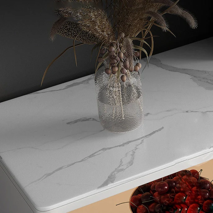 Aparador de 3 cajones con cajones Aparador buffet Glam Blanco Clearhalo