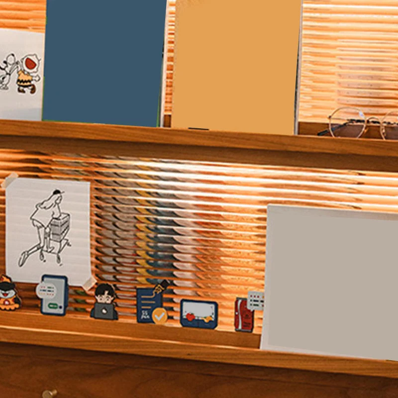 Aparador casero de 49,5 "H Aparador de almacenamiento moderno con puertas de vidrio Madera Clearhalo