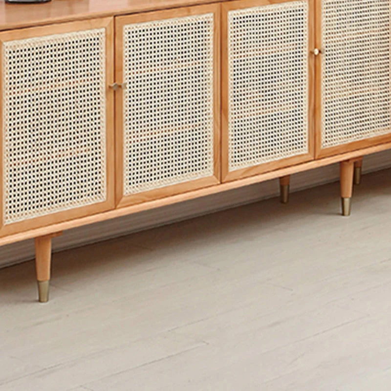 Aparador casero de madera estilo granja tablero lateral rectangular simple con puertas Clearhalo
