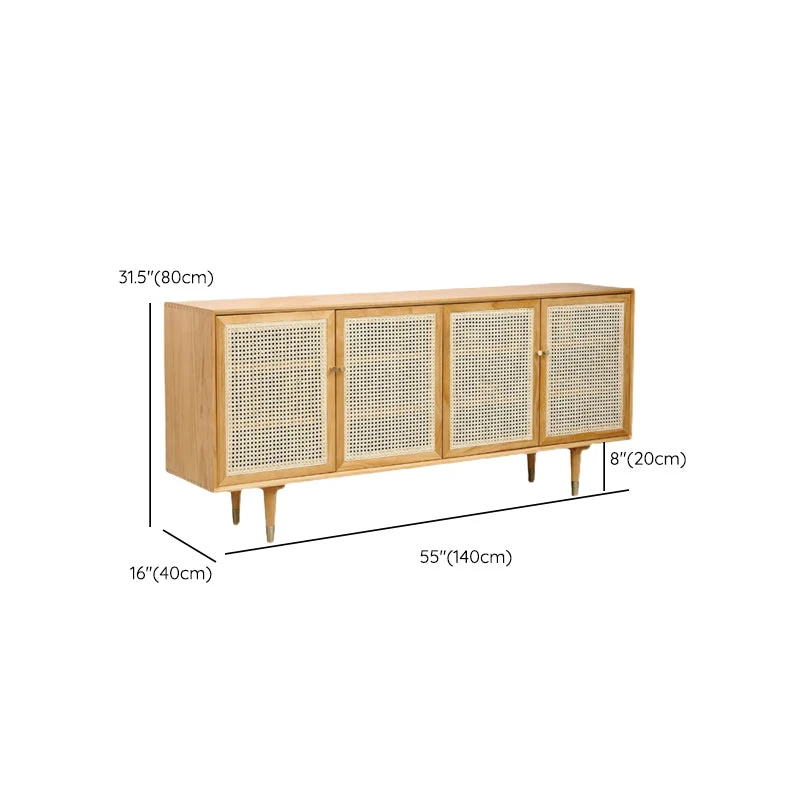 Aparador casero de madera estilo granja tablero lateral rectangular simple con puertas Clearhalo