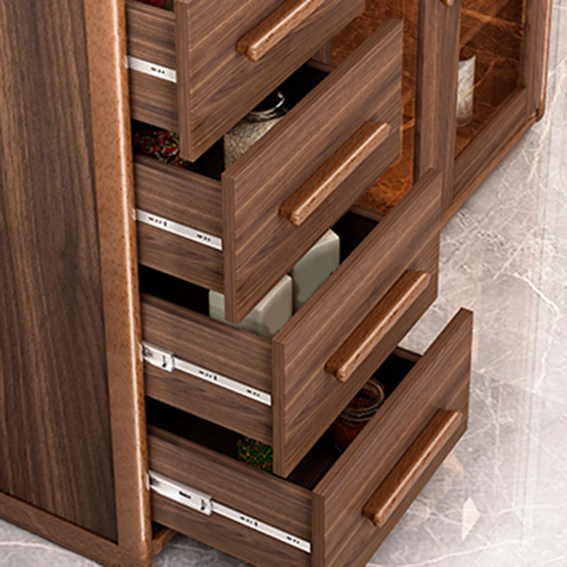 Aparador de cocina de estilo moderno Aparador de madera de ingenierí con 4 cajones Clearhalo