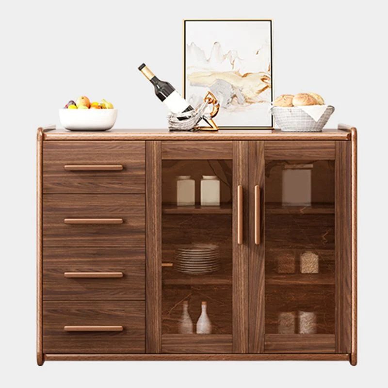 Aparador de cocina de estilo moderno Aparador de madera de ingenierí con 4 cajones Clearhalo