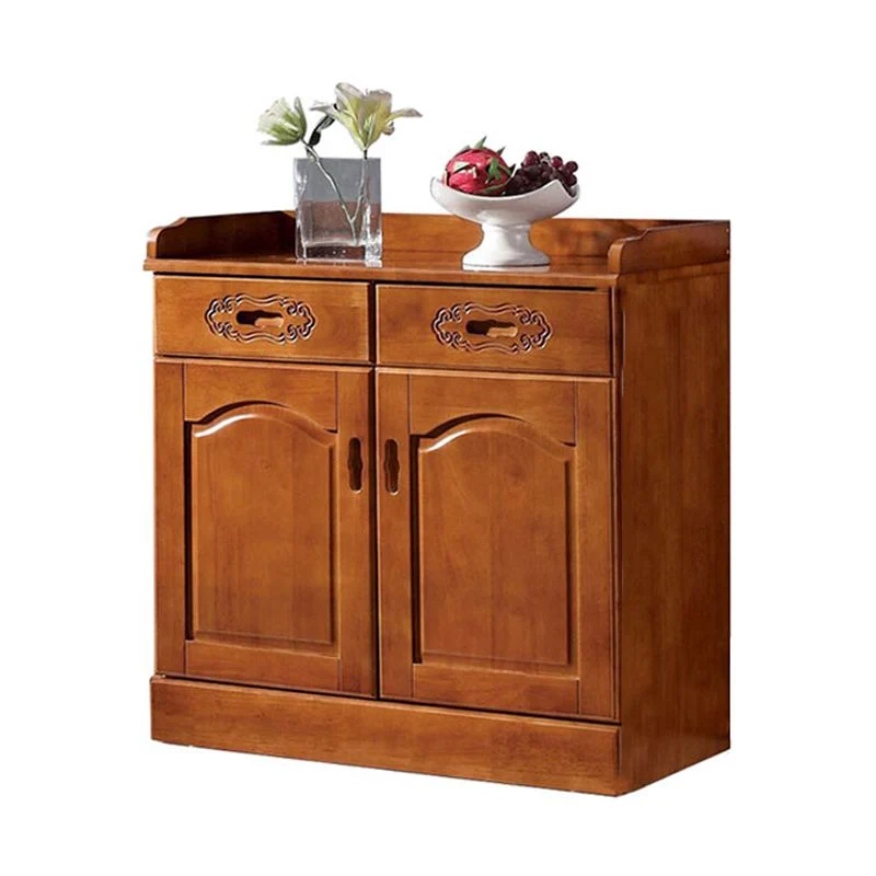 Aparador de cocina de madera maciza de estilo moderno con puerta Nuez Clearhalo