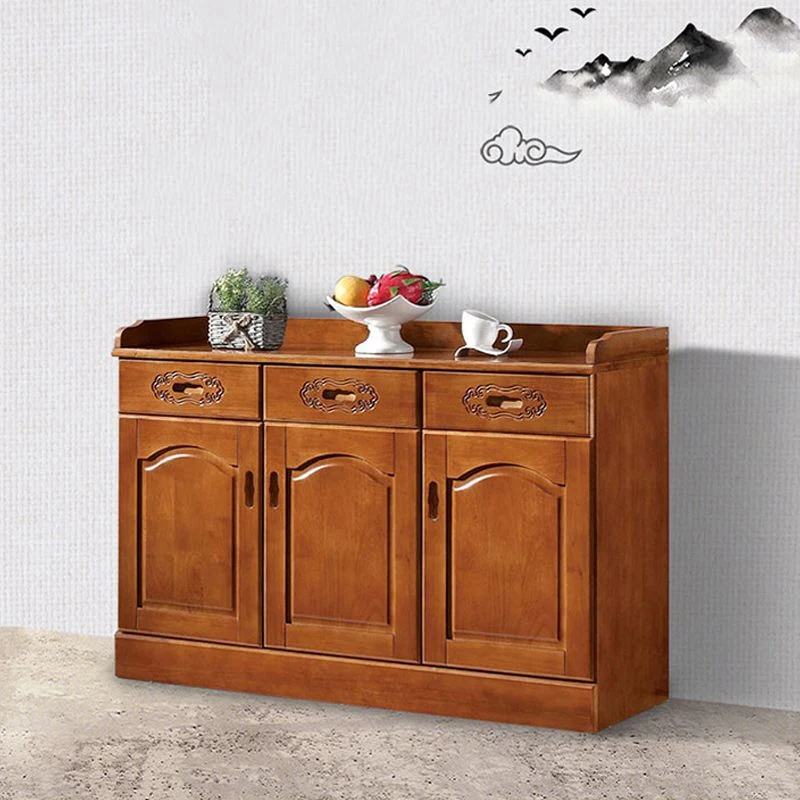 Aparador de cocina de madera maciza de estilo moderno con puerta Nuez Clearhalo