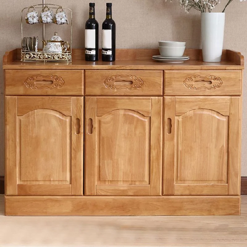Aparador de cocina de madera maciza de estilo moderno con puerta Nuez Clearhalo