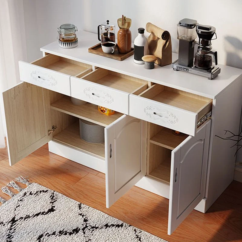 Aparador de cocina de madera maciza de estilo moderno con puerta Nuez Clearhalo