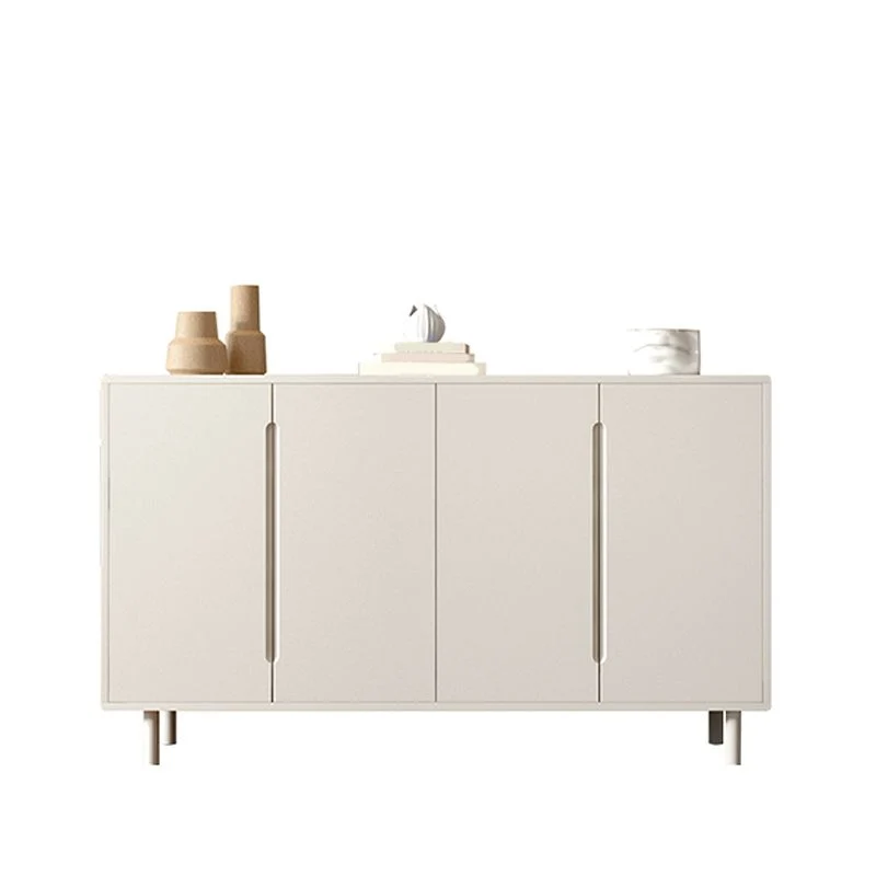 Aparador de comedor blanco moderno de madera de ingenierí con estantes ajustables Clearhalo