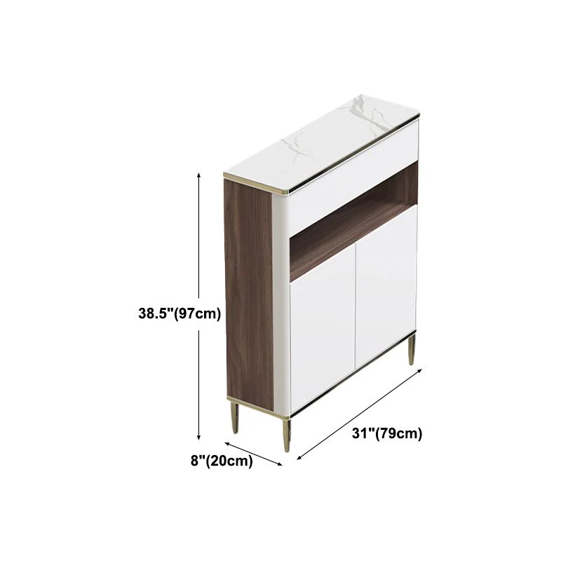 Aparador de comedor de madera Glam Credenza con almacenamiento y cajón Clearhalo