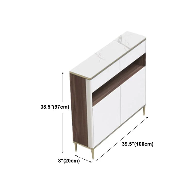 Aparador de comedor de madera Glam Credenza con almacenamiento y cajón Clearhalo