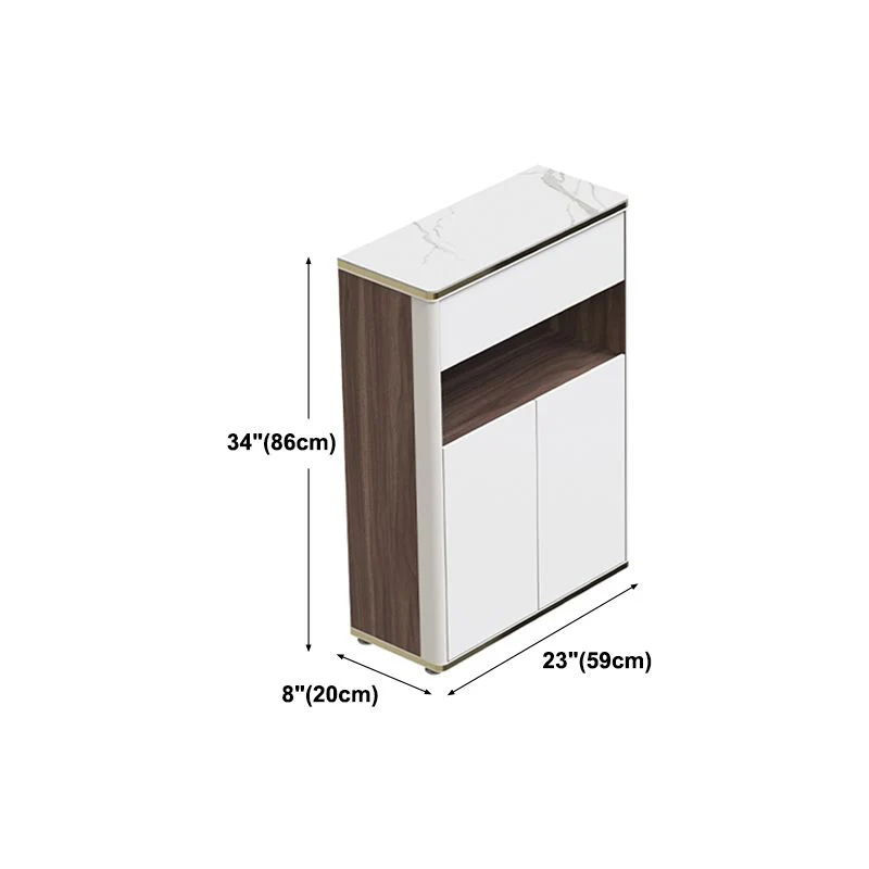 Aparador de comedor de madera Glam Credenza con almacenamiento y cajón Clearhalo