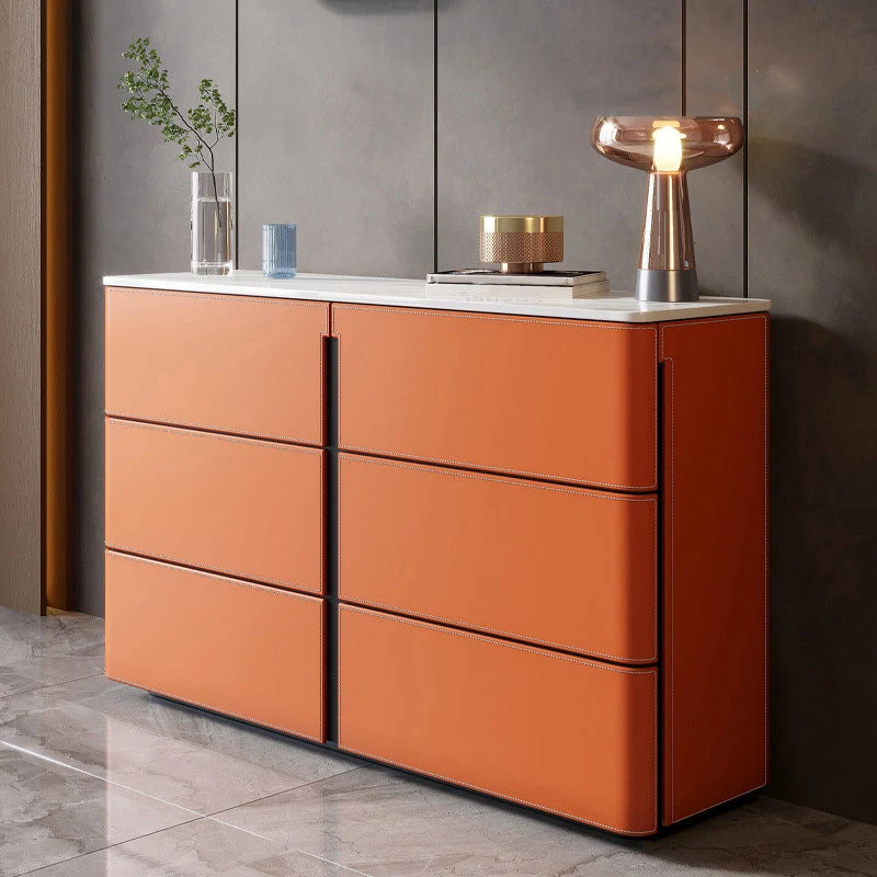 Aparador de comedor tipo buffet de piedra estilo moderno con cajones Clearhalo