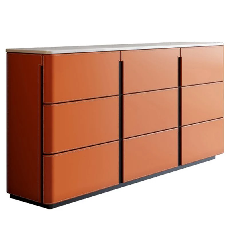 Aparador de comedor tipo buffet de piedra estilo moderno con cajones Clearhalo