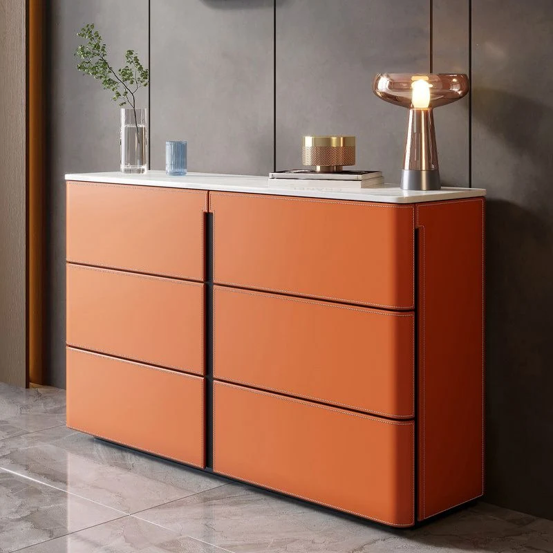 Aparador de comedor tipo buffet de piedra estilo moderno con cajones Clearhalo