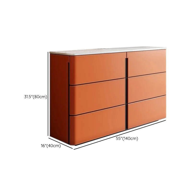 Aparador de comedor tipo buffet de piedra estilo moderno con cajones Clearhalo