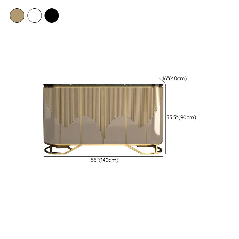 Aparador con tapa de mármol de imitación Aparador de madera de ingenierí para uso en cocina Champan Clearhalo