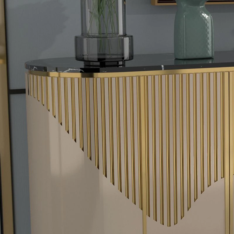 Aparador con tapa de mármol de imitación Aparador de madera de ingenierí para uso en cocina Champan Clearhalo