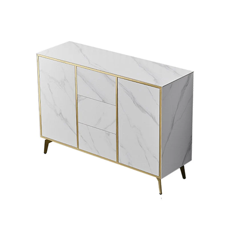 Aparador contemporáneo, aparador de 3 cajones para cocina Blanco Clearhalo