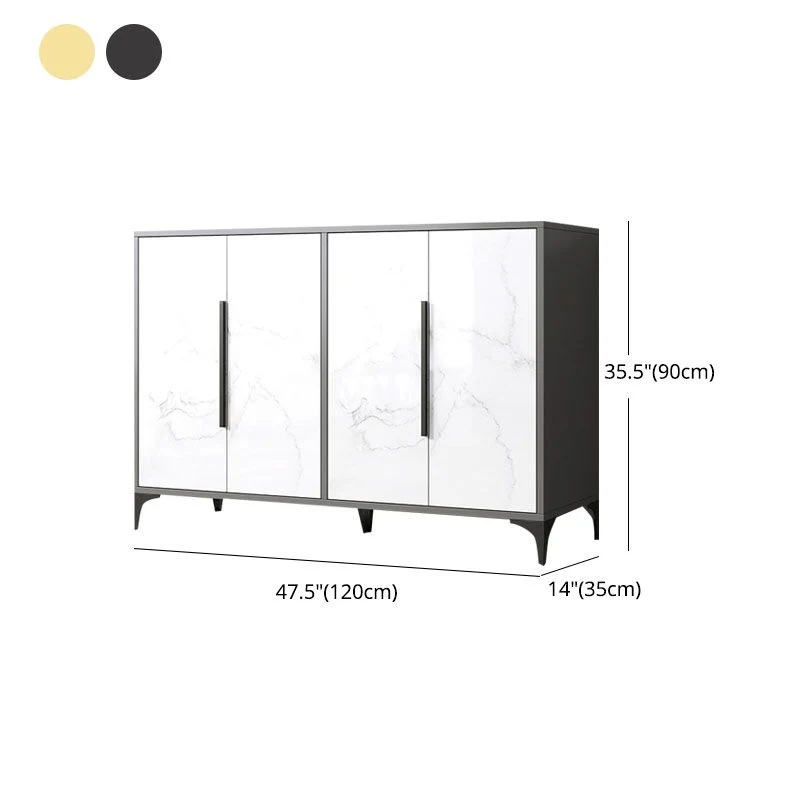 Aparador contemporáneo Aparador de madera de ingenierí con puerta para comedor Negro Clearhalo