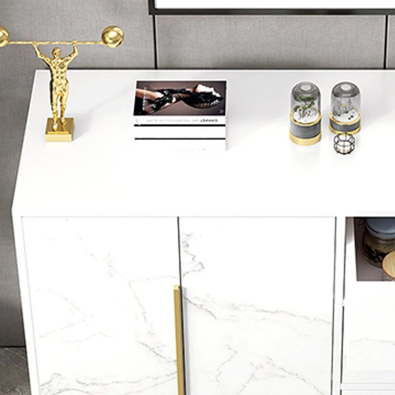 Aparador contemporáneo Aparador de madera de ingenierí con puerta para comedor Negro Clearhalo
