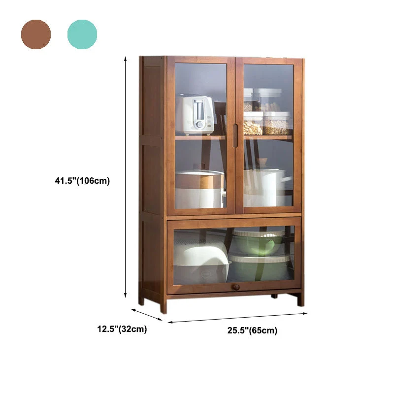 Aparador contemporáneo de bambú Aparador de madera de ingenierí para cocina Bronceado Clearhalo