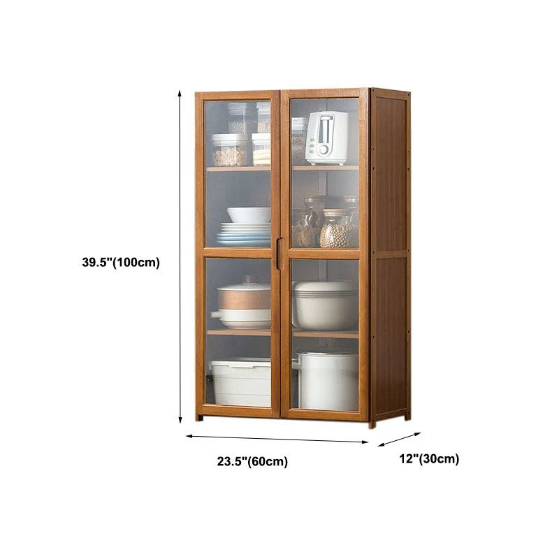Aparador contemporáneo de bambú Aparador de madera de ingenierí para cocina Bronceado Clearhalo