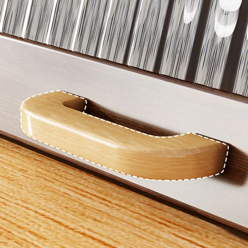 Aparador contemporáneo de madera maciza de 13,4"H con gabinetes Madera Clearhalo