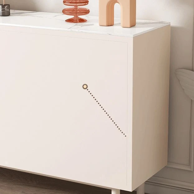 Aparador estilo buffet con puertas de vidrio y piedra Credenza estilo Glam, cajones y gabinetes Clearhalo