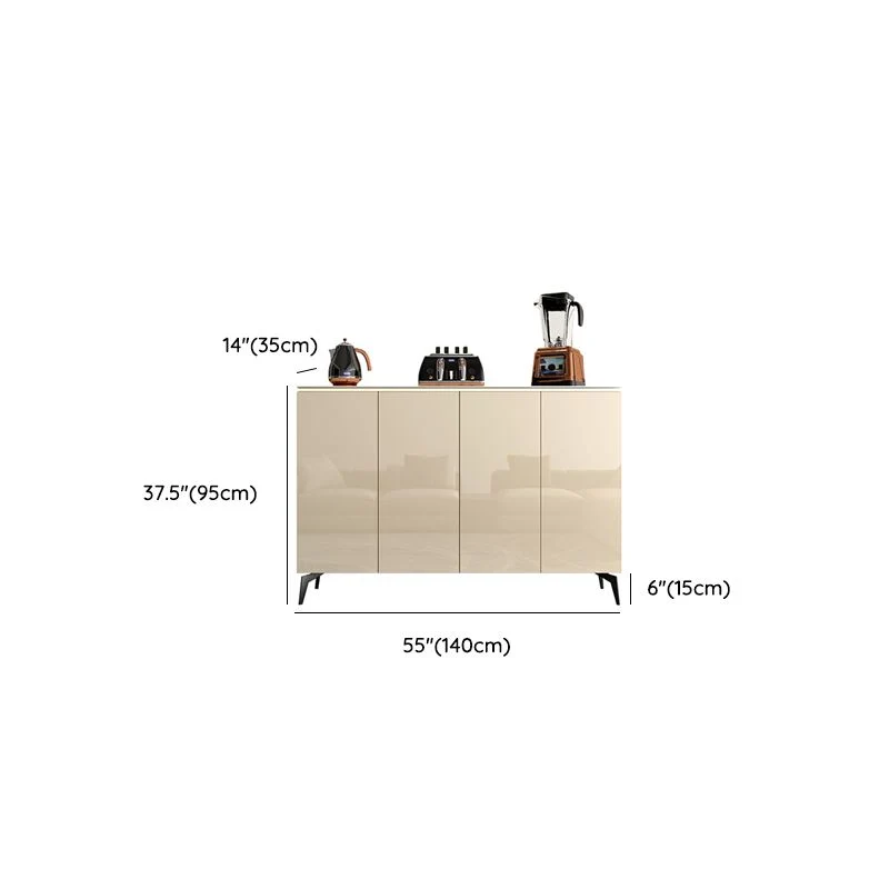 Aparador estilo Glam Aparador buffet de madera con gabinetes Clearhalo