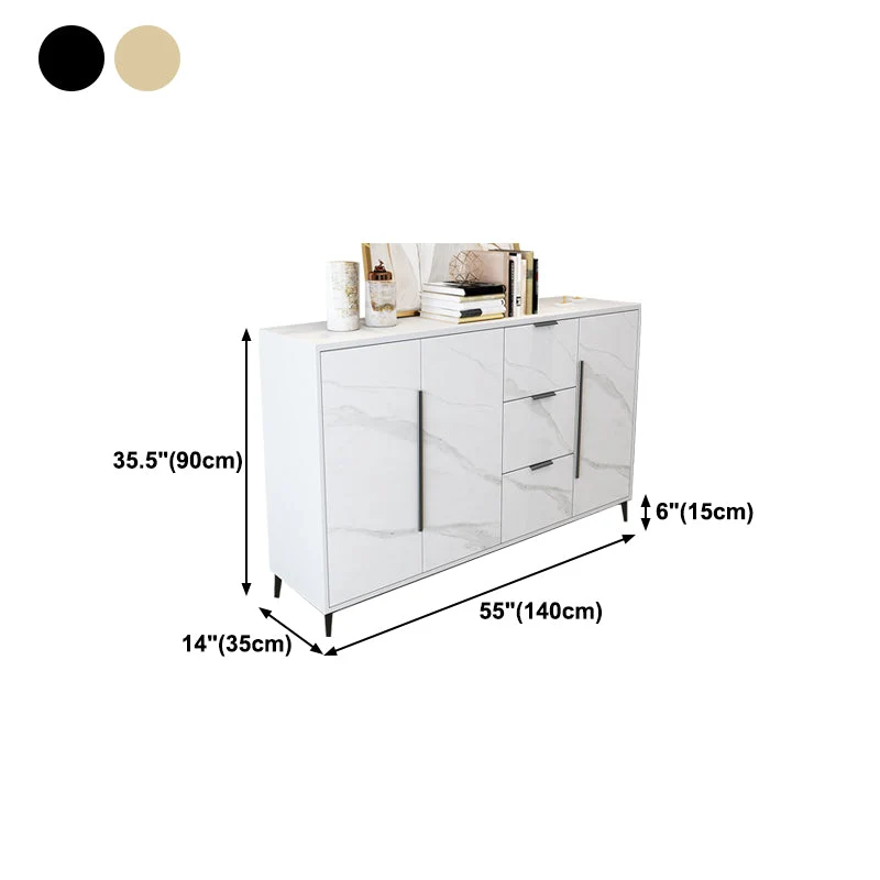 Aparador estilo Glam, aparador de madera con puerta para uso en sala de estar Oro Clearhalo