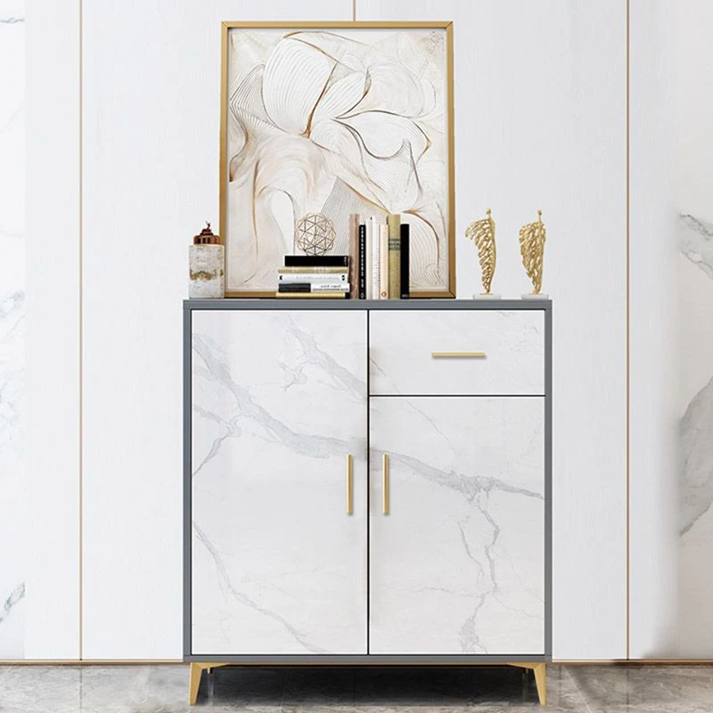 Aparador estilo Glam, tablero lateral de madera de ingenierí para sala de estar Oro Clearhalo